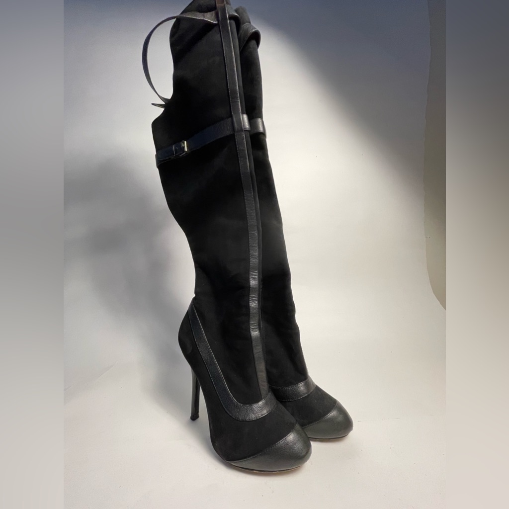 Vivienne Westwood Haven Over The Knee Boots Black Leather And Suede It 37 Used